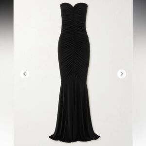 Norma Kamali Strapless ruched stretch-jersey gown